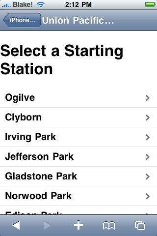 Starting Station Selection